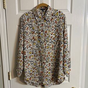 Madison Curvy Animal-Print Blouse in Black, Brown, Mustard, Cream